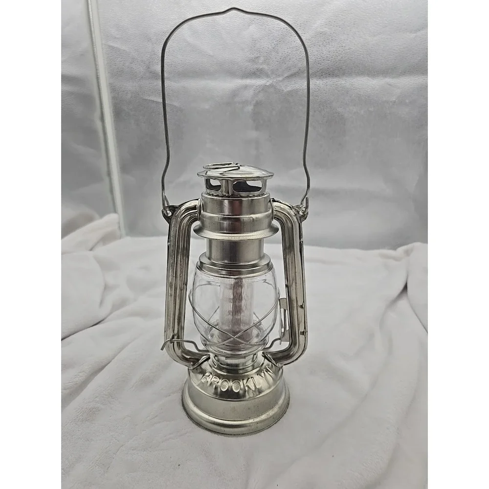 Olde Brooklyn LED Old Style Lantern - Dimmable Silver Two D Battery Operated